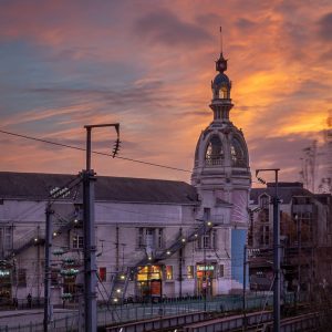 coucher soleil derriere lieu unique Nantes - LU